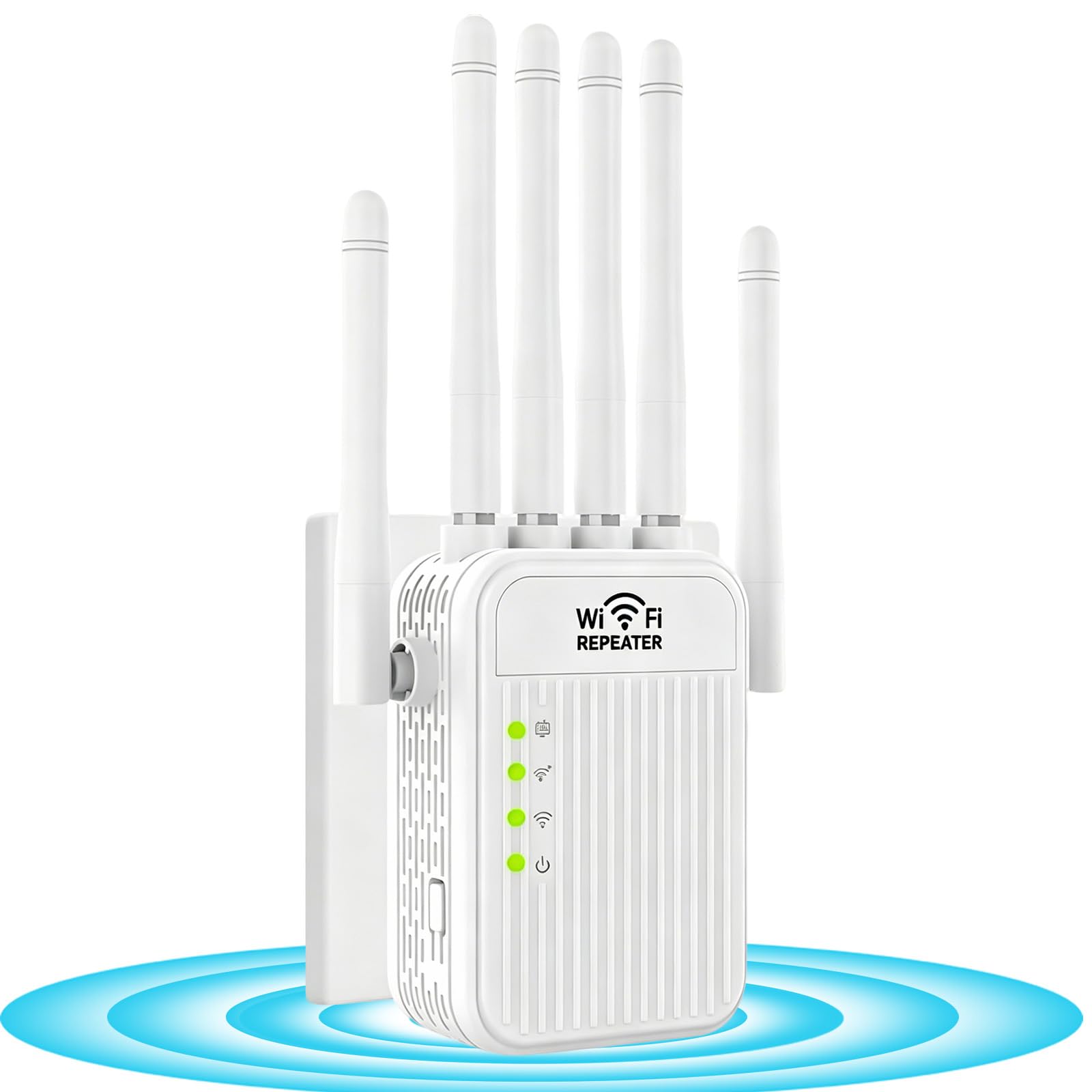 Amplificador Señal WiFi 5G /2.4G Repetidor WiFi Largo Alcance Doble Banda WiFi Extender con 6 Antenas de Alta Ganancia, Puerto LAN, Extensor de WiFi para casa y Oficina,Fácil de Instalar (XS)
