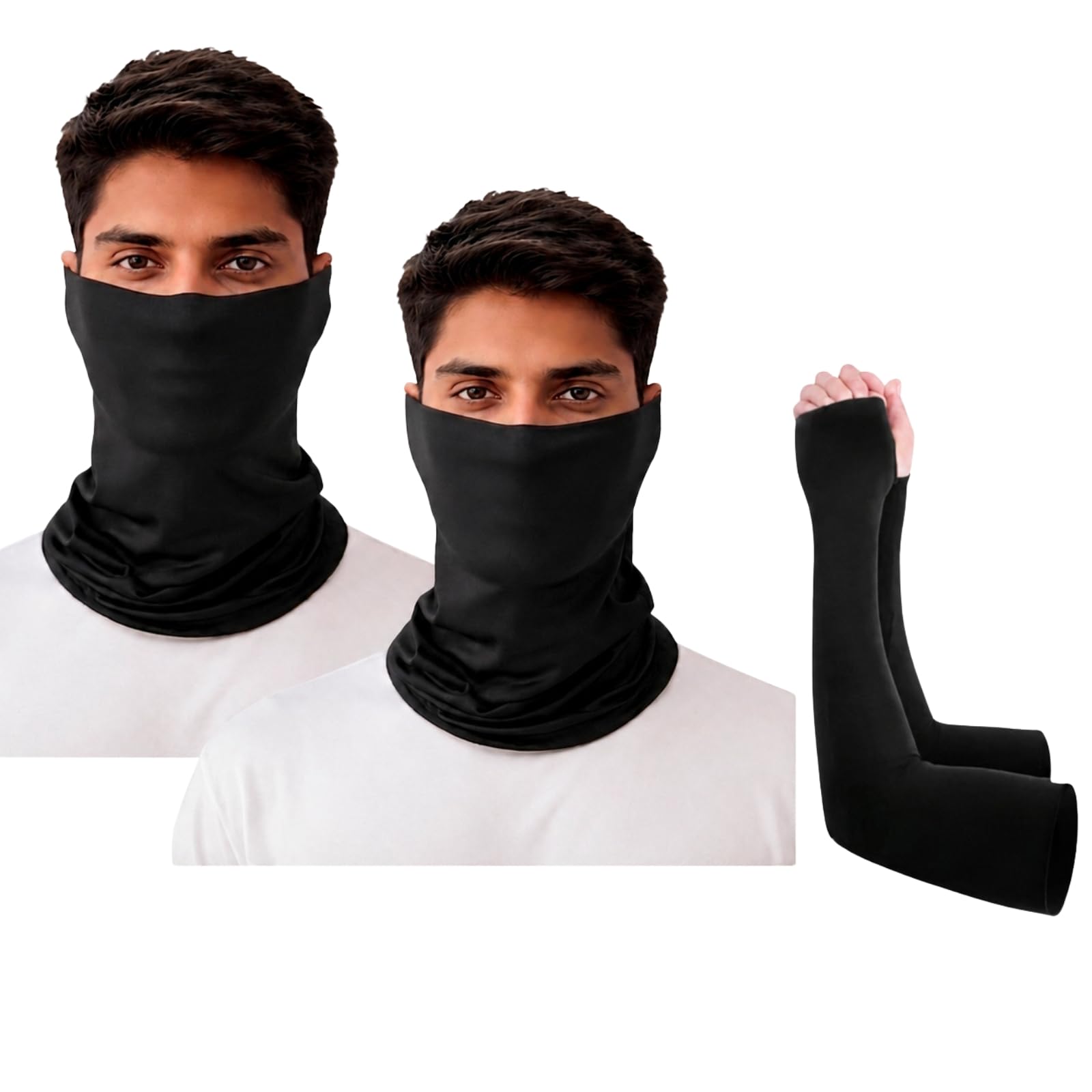 Black Face Mask for Men & Women | Balaclava Mask | Bike Riding Face Cover | Stretchable Neck Gaiter | Dust, Sun & Wind Protection Mask-picture-45