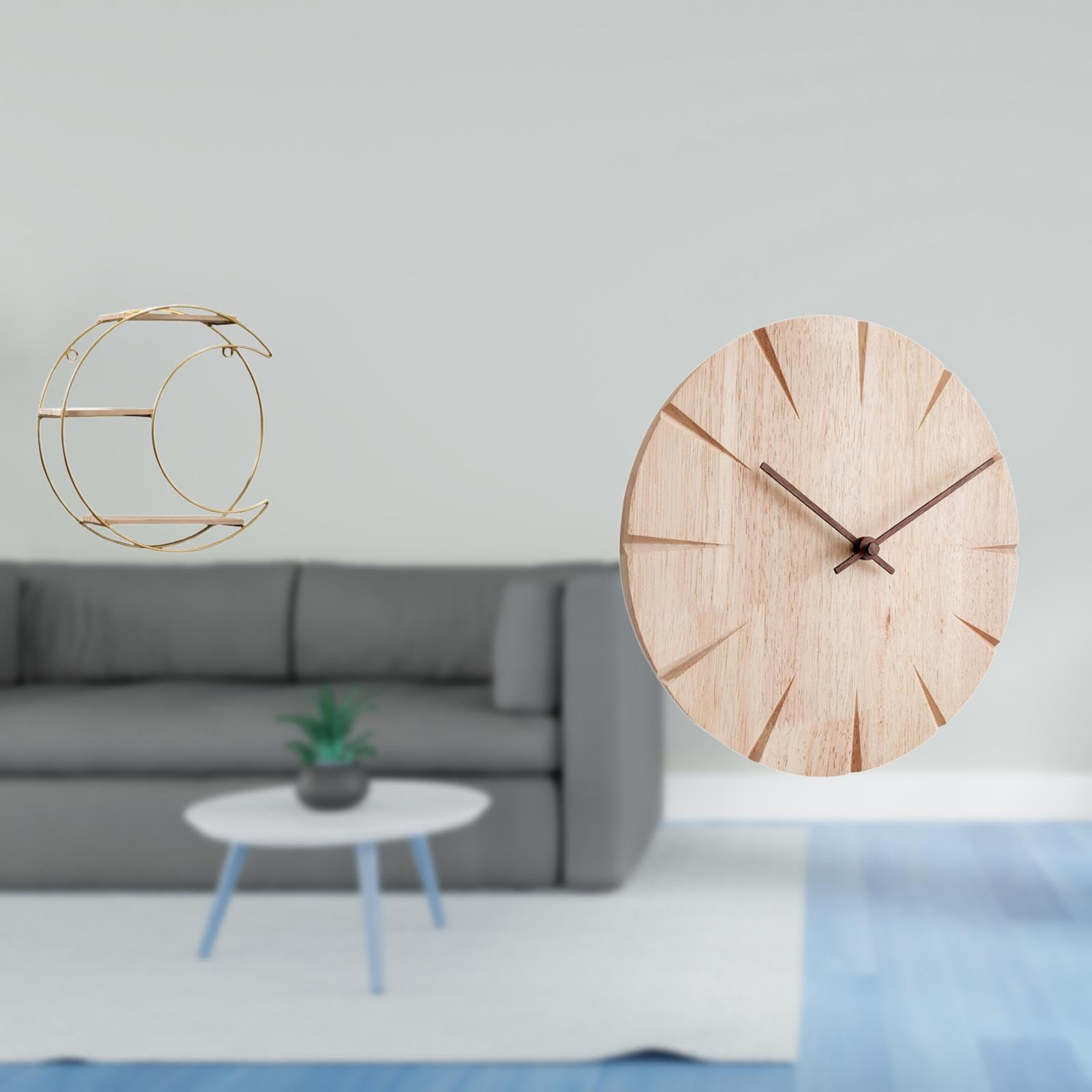 SECRET DESIRE Modern Multifunctional Wall Hanging Shelf and Creative Solid Wood Clock Decorative Space Saving Design for Collectibles Trophy Restaurant Office Gift|Bath|Shelves-image-10