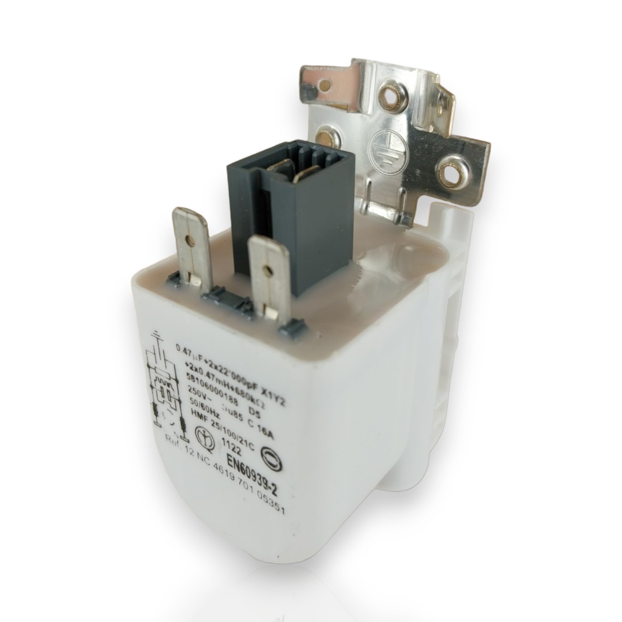 DL-pro Ochrona przed zakłóceniami do whirlpool 481010807672 0,47µF filtr przeciwzakłóceniowy filtr kondensator do pralki, zmywarki, suszarki itd.