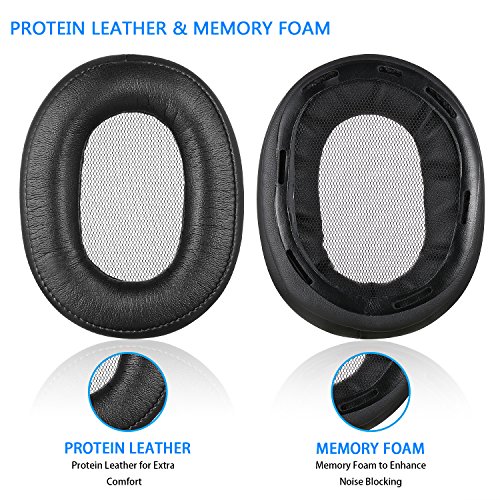 Jecobb Mdr-1R Earpads Replacement Memory Foam & Protein Leather Ear Cushion Pads Cover For Sony Mdr-1R, Mdr-1Rnc Headphones (Black) #TOP2