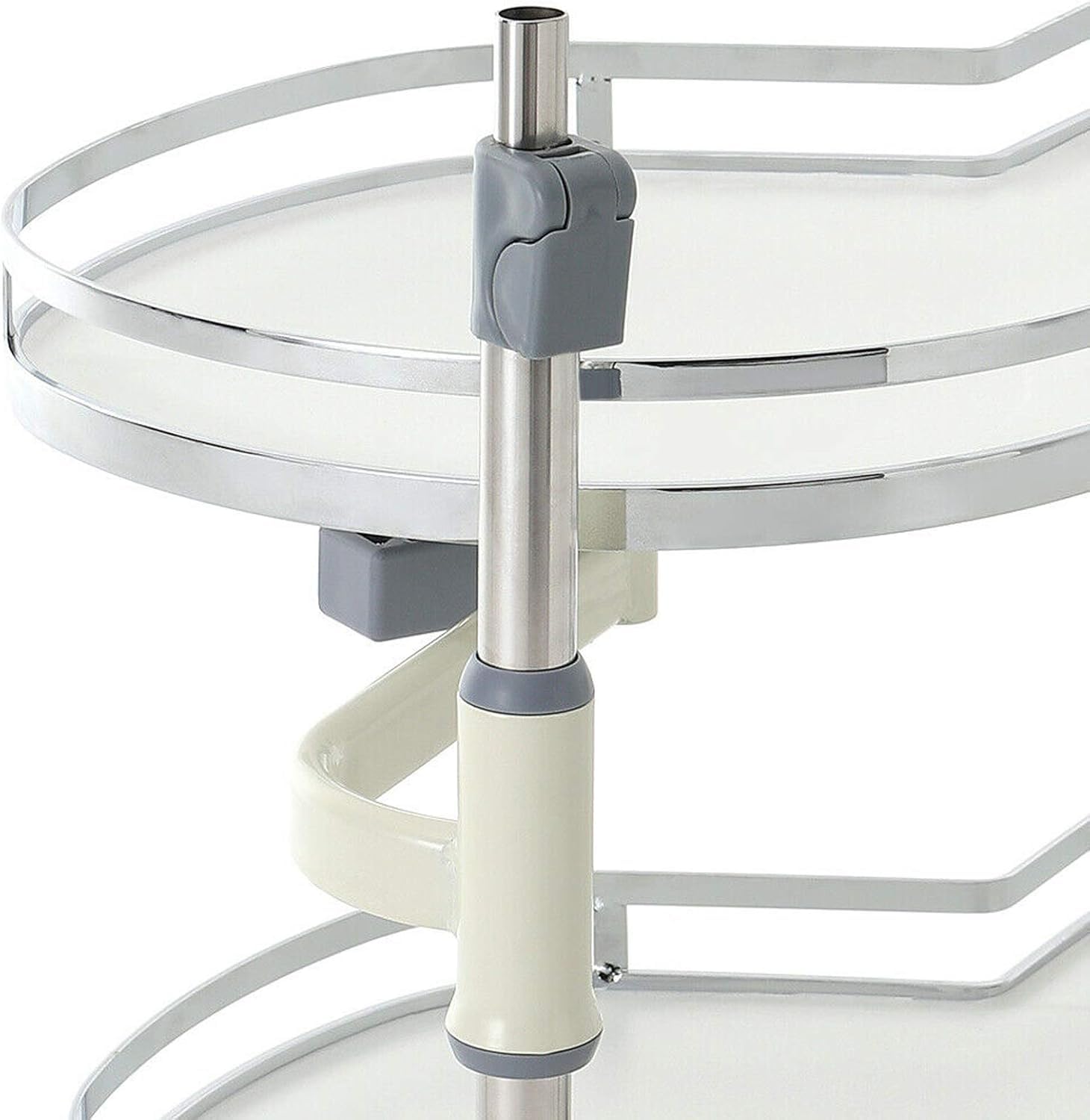 Organizer angolare a doppio ripiano girevole estraibile per armadi da cucina da 800 mm e 1000 mm, soluzione salvaspazio con facile accesso, ideale per unità angolari cieche
