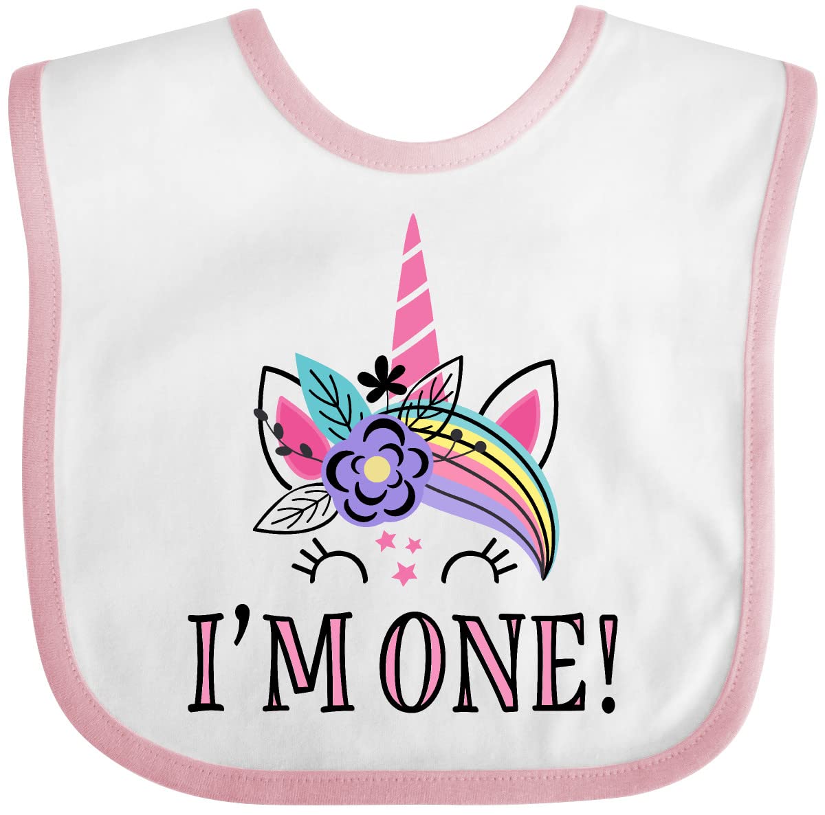 inktastic First Birthday Unicorn Outfit for Girl Baby Bib