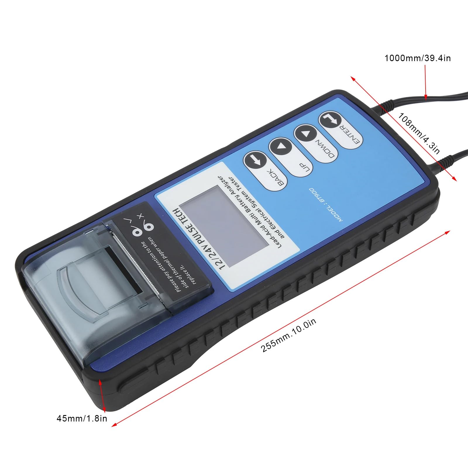 Comprobador de batería de coche a prueba de golpes, análisis de 5 segundos para coches de 12 V/24 V, motocicletas con capacidad y medición, equipo de diagnóstico para talleres de automóviles