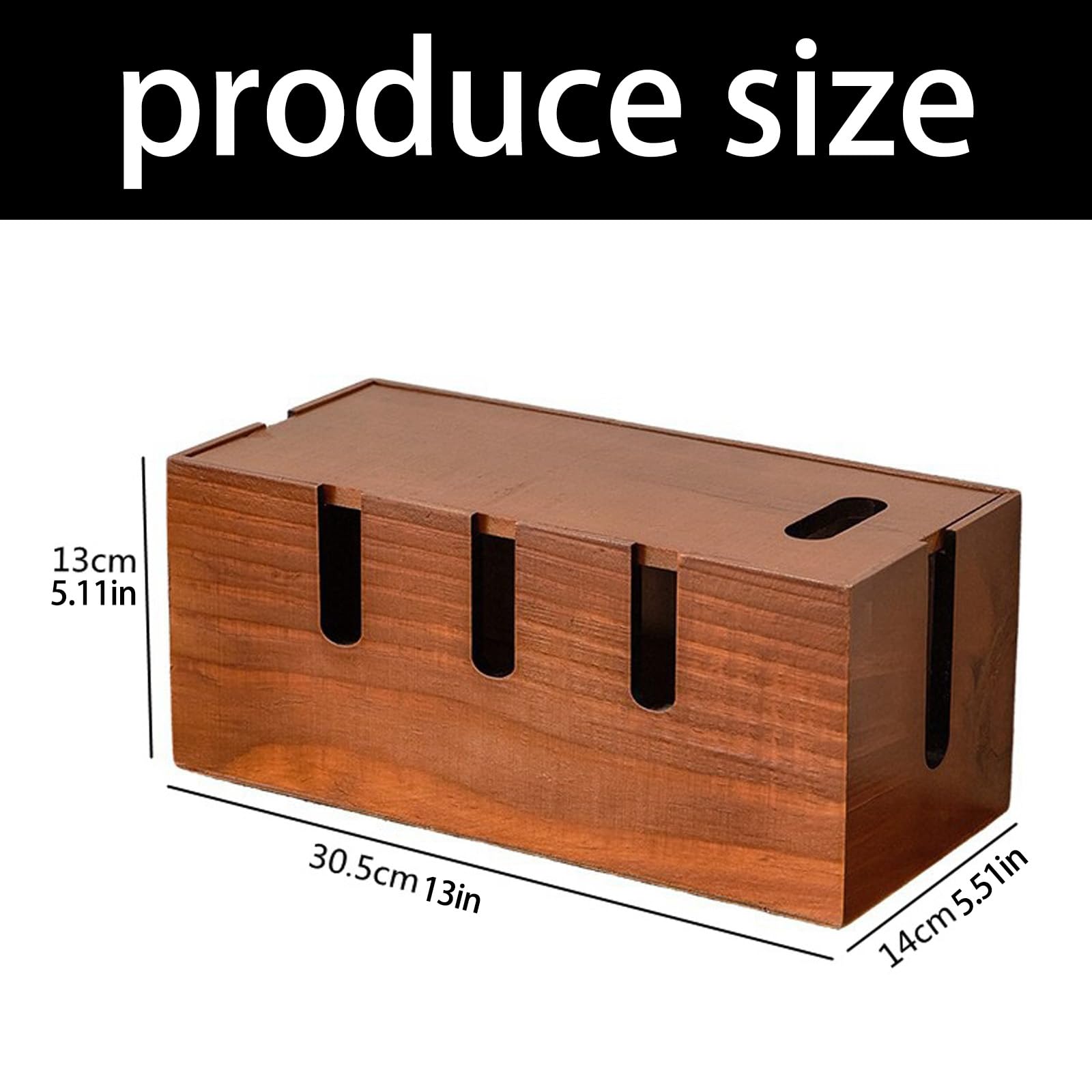 Caja de almacenamiento sostenible para cables hecha de madera dura con aberturas de ventilación para control de temperatura y planificador de cables amigable con la cubierta