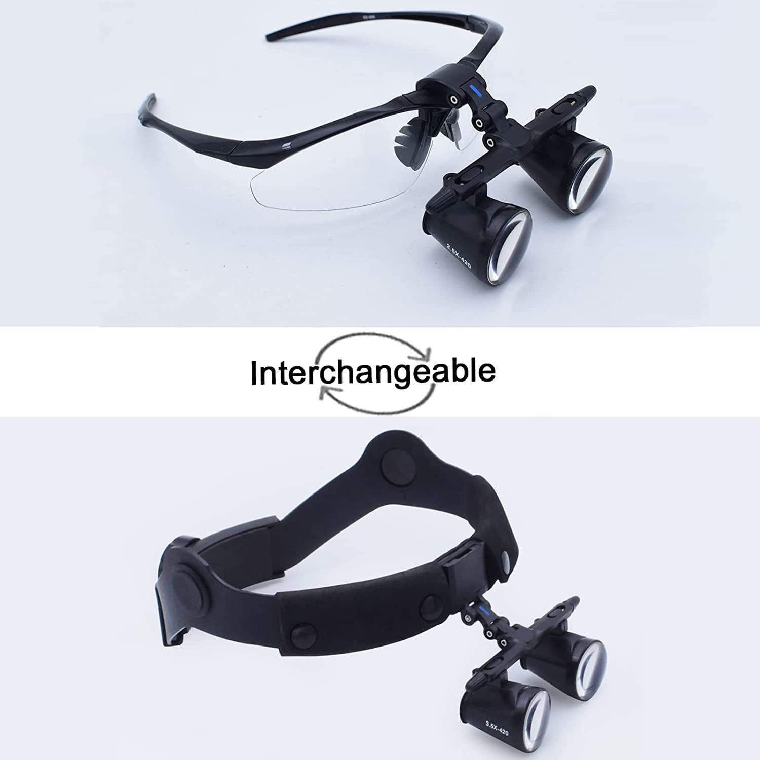 Lupa Binocular, lupas ópticas, Lupa con Diadema Desmontable para joyería, Artes, Manualidades y Trabajos de precisión.,