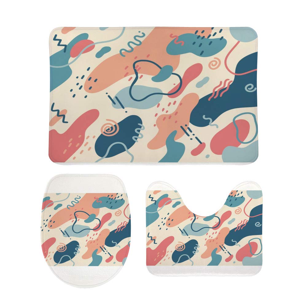 Tapis de bain pour sols colorés Memphis pour une ambiance WC moderne