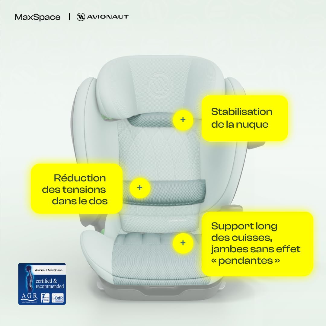 MaxSpace AirFlow - Siège Auto - 100-150 cm 15-50 kg avec Système de Ventilation Groupe 2/3 Appuie-tête réglable, Sûr & Confortable - ECE R129 (Navy)