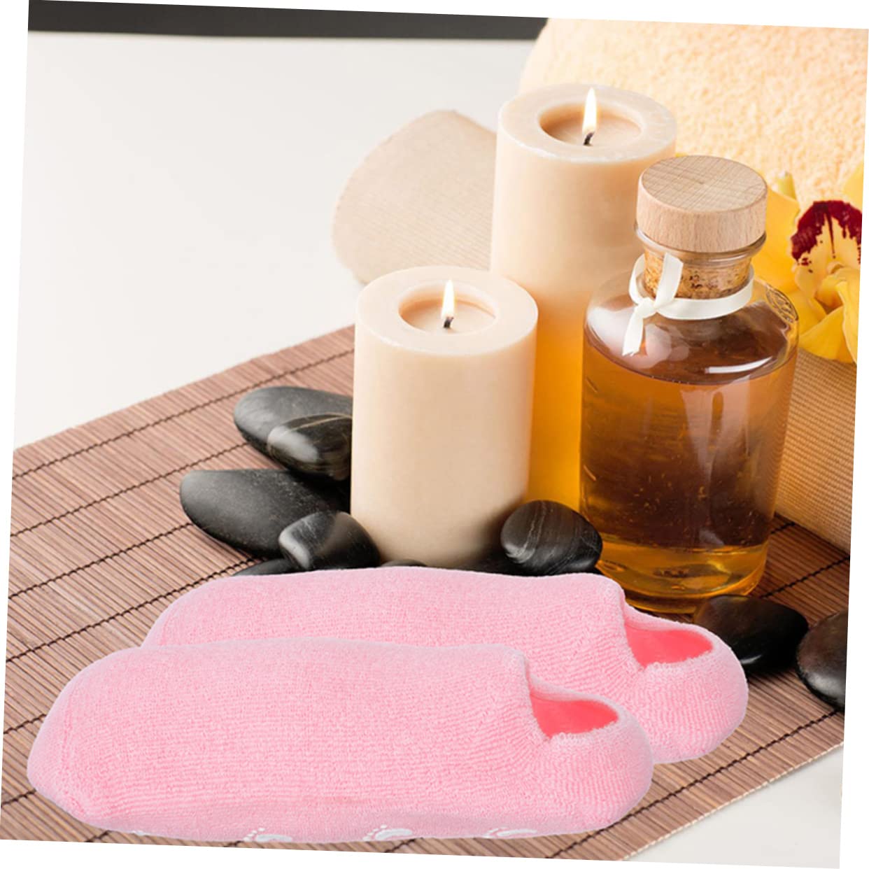 3 Paia Calzini Idratanti la Cura dei Piedi Gel a Base di Cotone ed Elastan, Effetto Nutriente e Antiscivolo, per Uso Notturno e Lavori Domestici