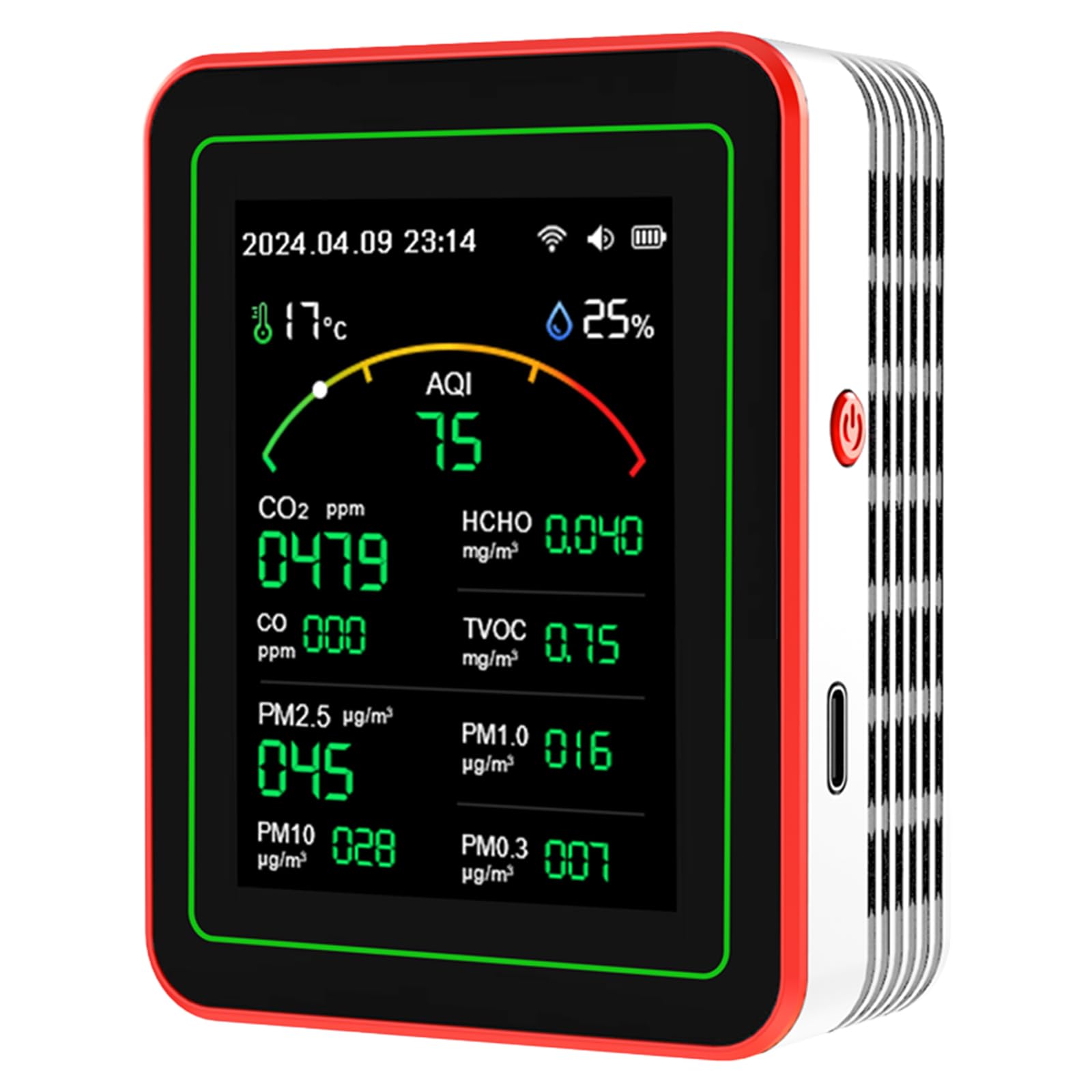 Tsophreniq A Ir Qualities Pollution Meter Detector Co2 Pm2.5 Formaldehyde Tvoc Temperature Humidity Meter Tester Tester