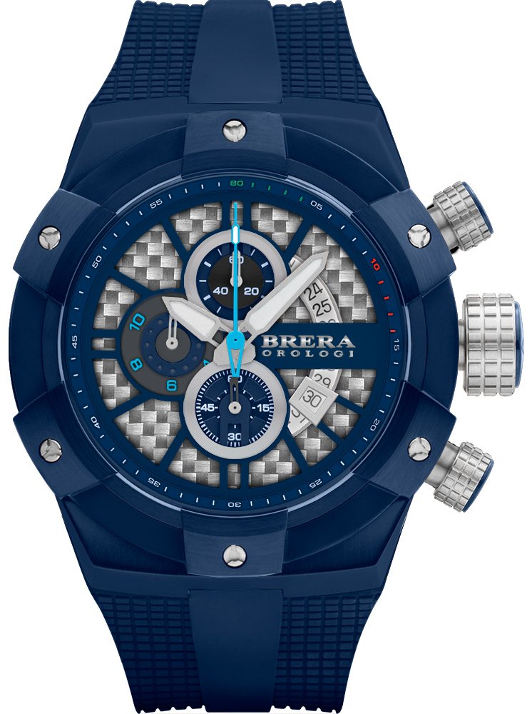 Men's Watch Analogue Quartz Navy Blue Case Rubber Strap mod. Supersportivo Brssc4919a