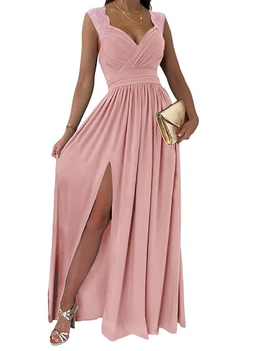 Dokotoo Womens 2026 Formal Dresses Wrap V-Neck Ruched Sexy Bridesmaid