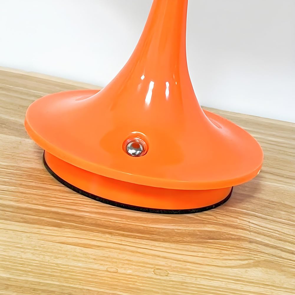 Lampe Champignon Orange, Lampe de Table LED Rechargeable, sans Fil, Tactile, intensité Variable, Batterie 2000 mAh, Lampe de Bureau, Lampe de Chevet USB Rechargeable, 3000 K-6000 K, Orange