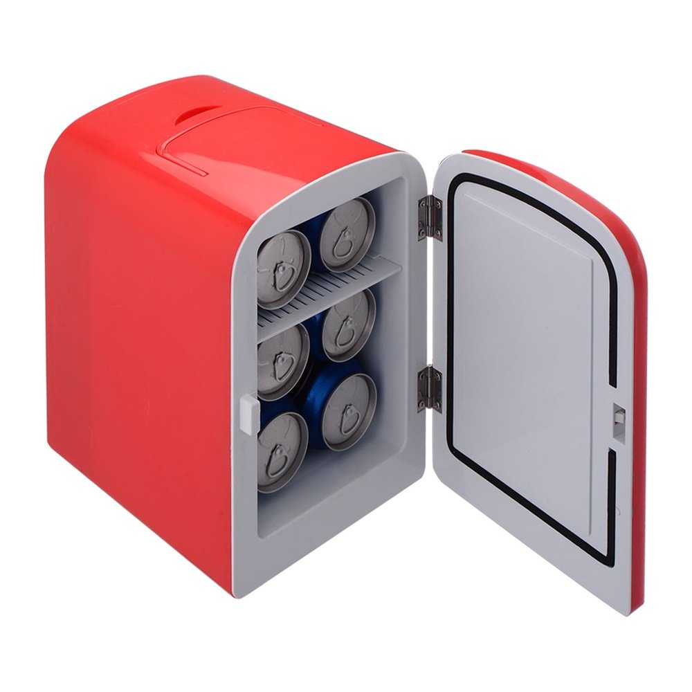 Portable Mini Fridge Cooler and Warmer Auto Car Boat Home Office AC & DC Red