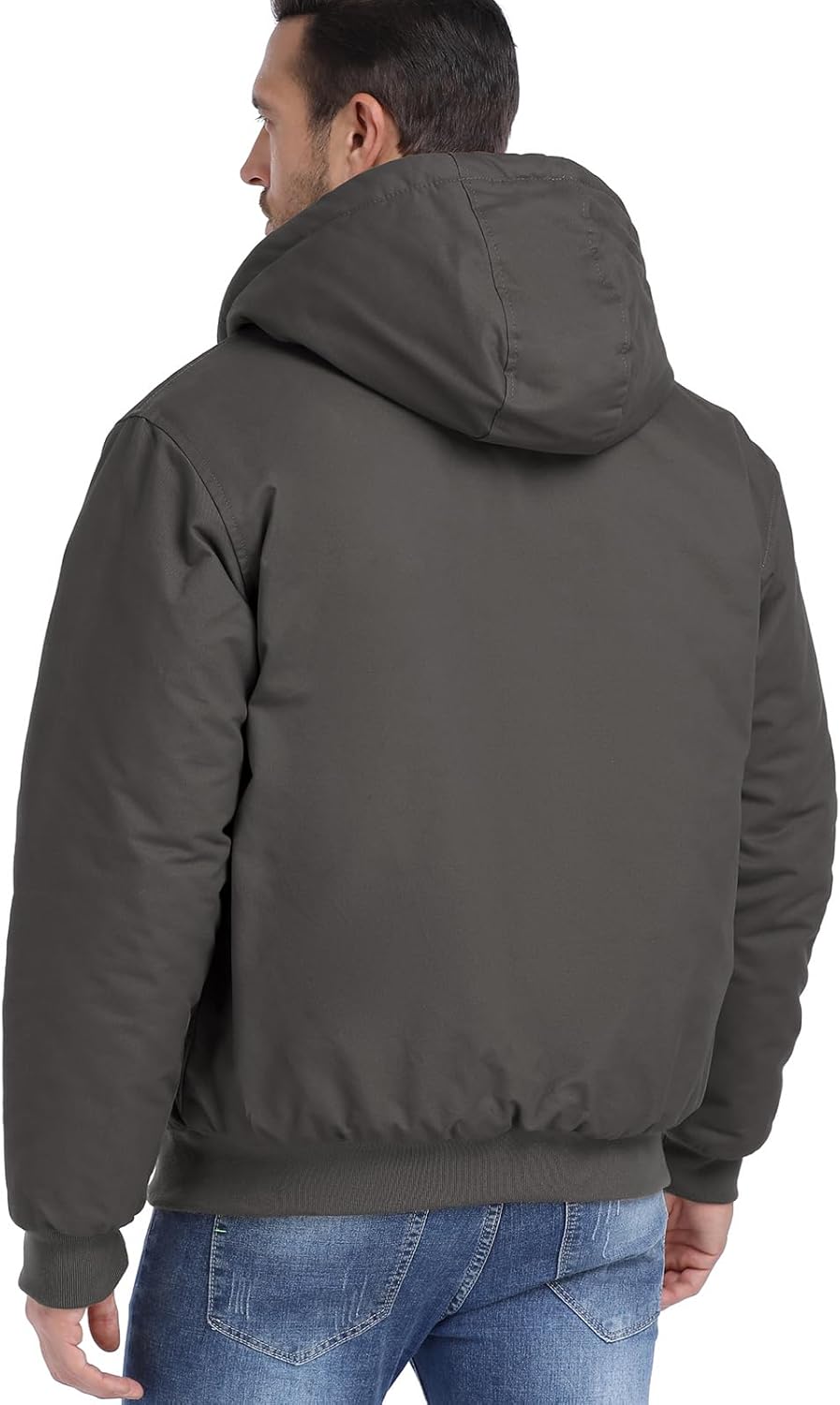 CARWORNIC Men's Winter Hooded Active Jacket with Warm Quilted-Lined Cotton Outdoor Workwear Coats - Image 4