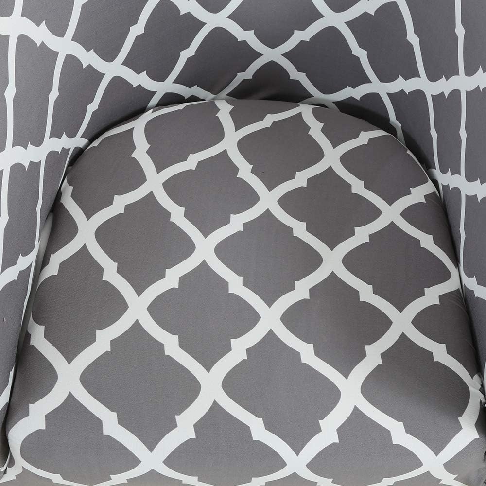SearchI Club Chair Slipcover Stretch Spandex Barrel Chair Covers Removable Tub Chair Slipcovers Armchair Sofa Cover Couch Furniture Protector Geometric Pattern Arm Chair Cover for Living Room(Grey)