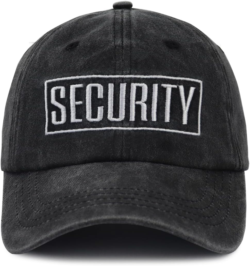 Security Hat for Men Women, Adjustable Embroidered Cotton Baseball Cap