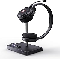 Vista 10 de Yealink WH62 DECT Mono Teams Auriculares Inalámbricos, Auriculares de Trabajo con Rango de 525 pies con Micrófono de Cancelación de Ruido 2X