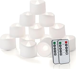Homemory 24pcs Remote Timer LED Tea Lights Candles, 400+Hours Flickering Flameless Battery Operated Votive Candles for Tabletop Lighting, Centerpieces Decor, Holiday Decor
