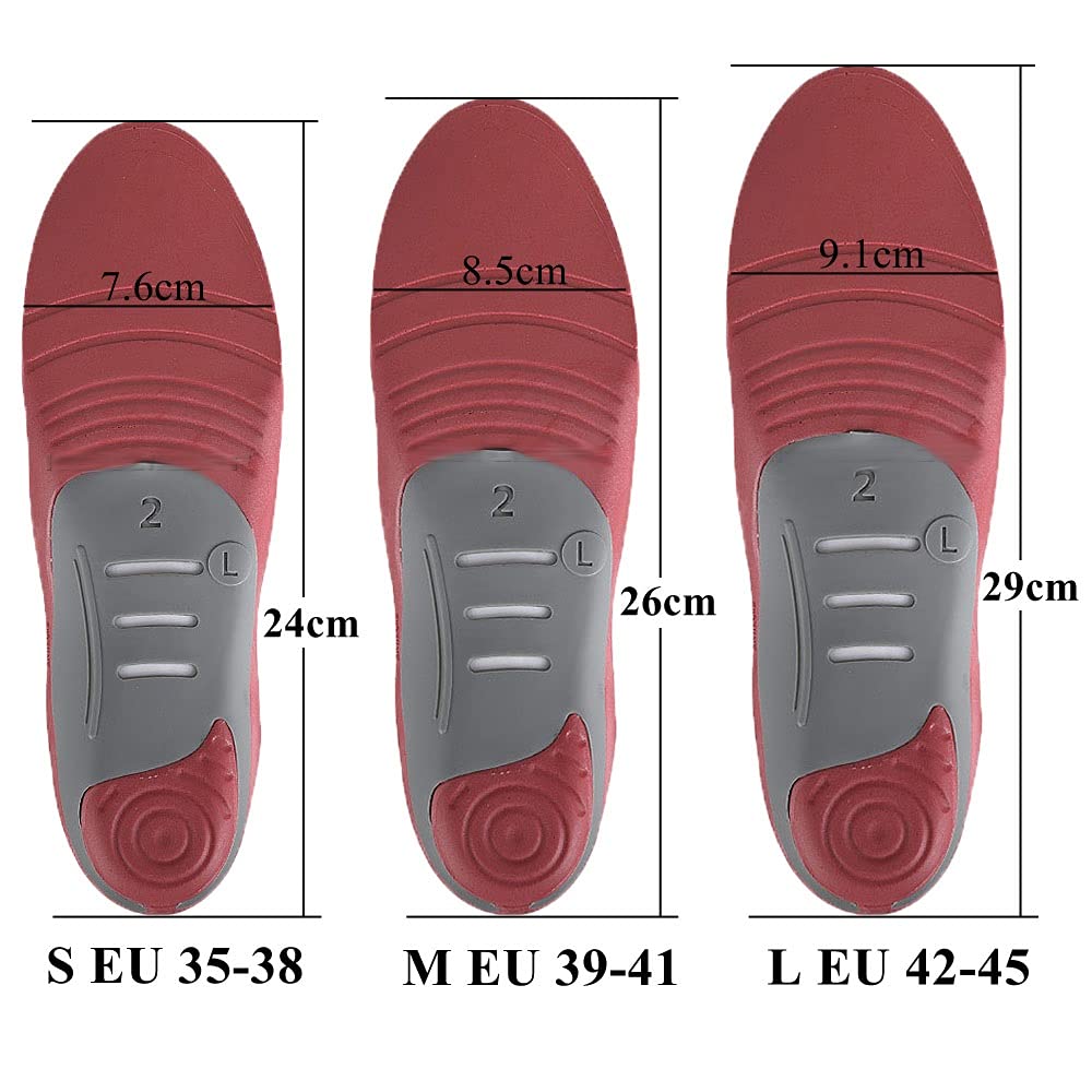Solette di Supporto ' ' ortotico Solette 3D Supporto per 3D Piedi Piatti Inserti Pad Donne Uomo Ortopedico Dolore al Piede(6 Pairs,L EU 42-45)