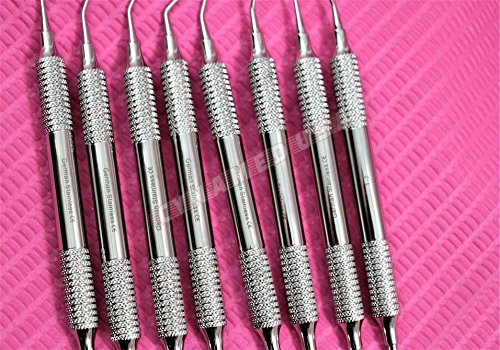Miniatura 3 de Juego de 8 piezas de curetas huecas periodontales alemanas