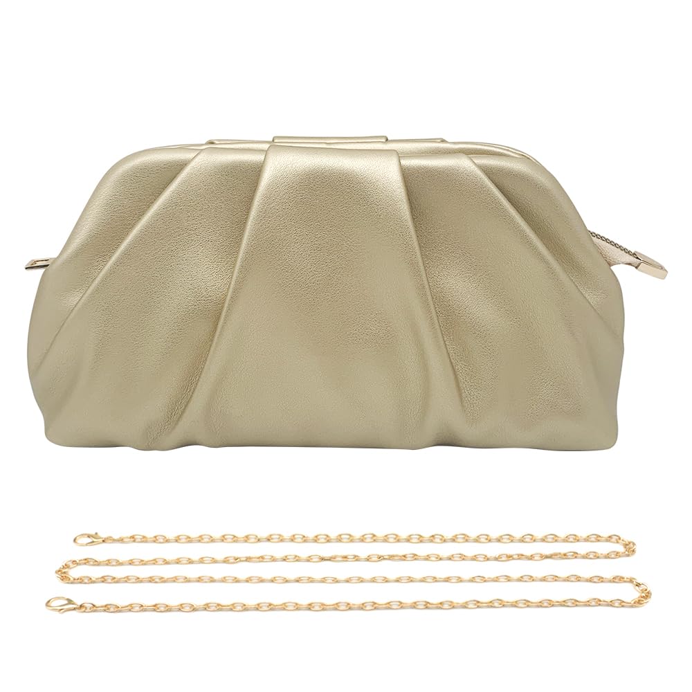 Pahajim Bolsos de Fiesta Clutch Bolso de Mano para Mujer PU Piel con Cadena Desmontable Bolsos Ceremonia Bandolera para Bodas, Cenas, Eventos