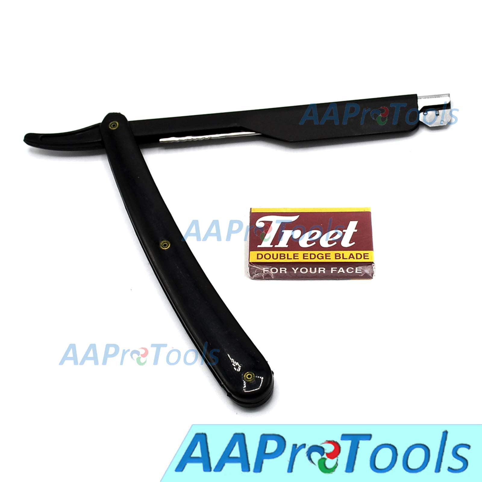 AAProTools Barber Straight Cut Throat Shaving Razor Salon + 10 Free Blades New BTS-184