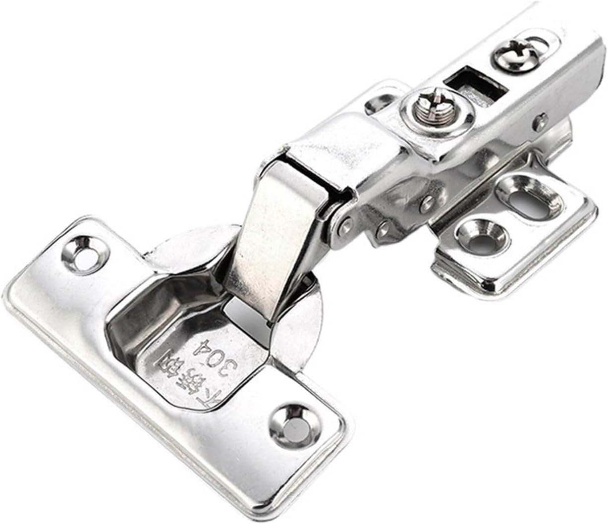 1pc Hinge Stainless Steel Door Hydraulic Hinges Damper Buffer Soft Close for Cabinet Cupboard Furniture Hardware(Full Overlay)