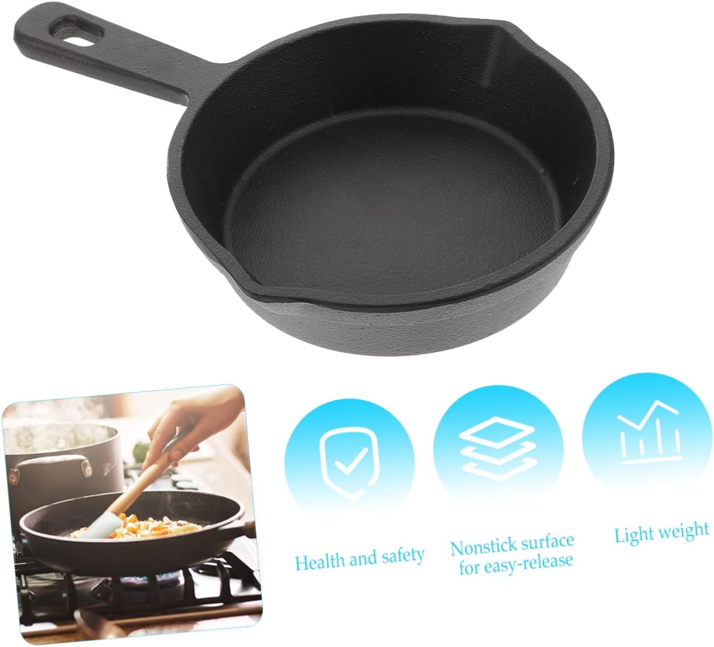 Nonstick Pancake Pan Cast Iron Square Mini Frying Pan for Omelets Sandwiches Pancakes Gas Induction Cooker Friendly