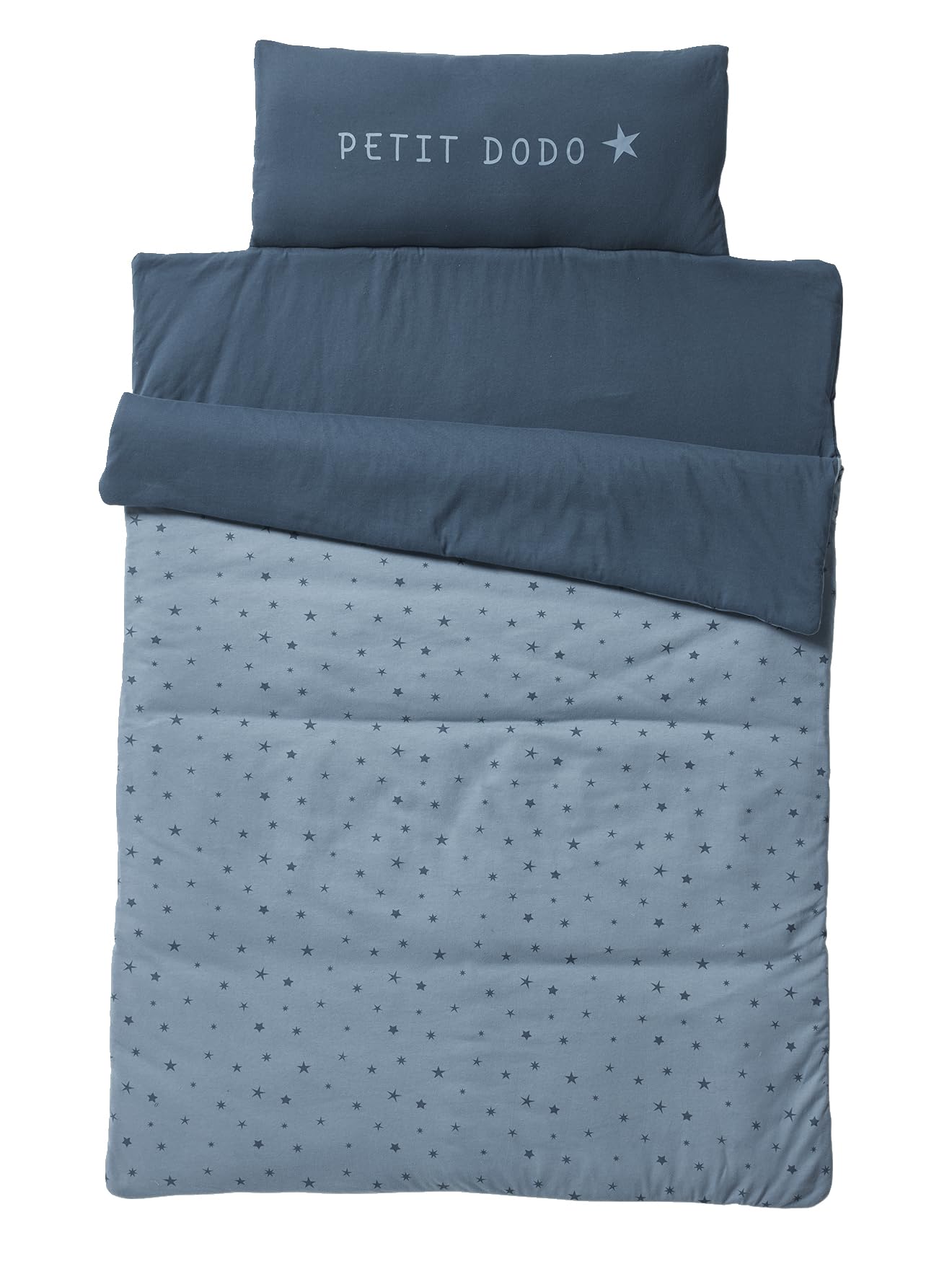 VERTBAUDET Minidodo Essentiels Kinderschlafsack blau bedruckt