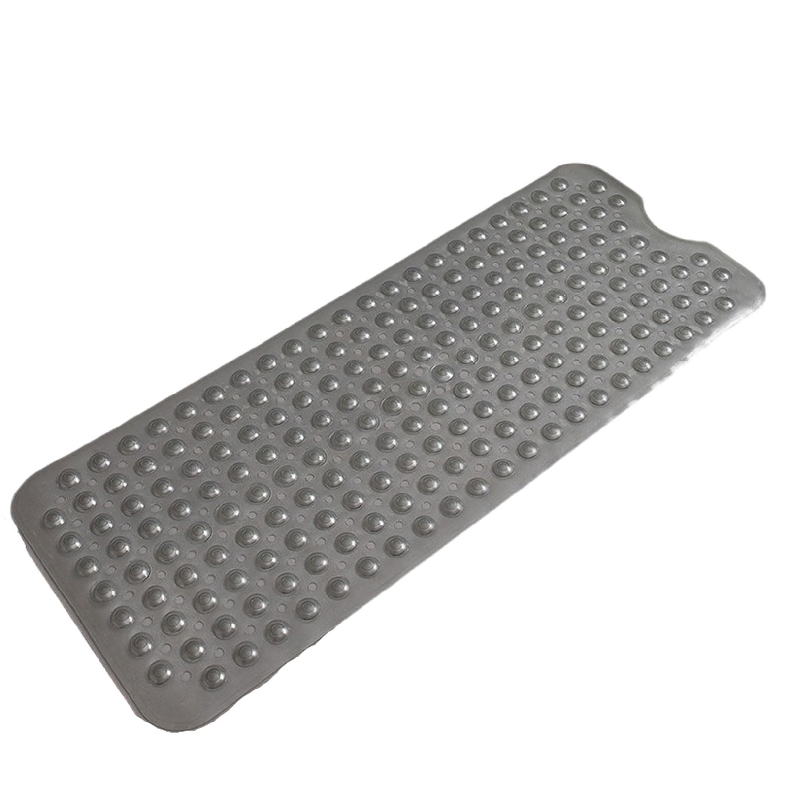 Alfombrilla de Ducha， Alfombra De Baño Antideslizante Confort,Extra Larga,con Orificios Drenaje Y Ventosas,Tacto Suave,Adecuado for Usar En Baños,Duchas,Cocinas(Transparent Gray)