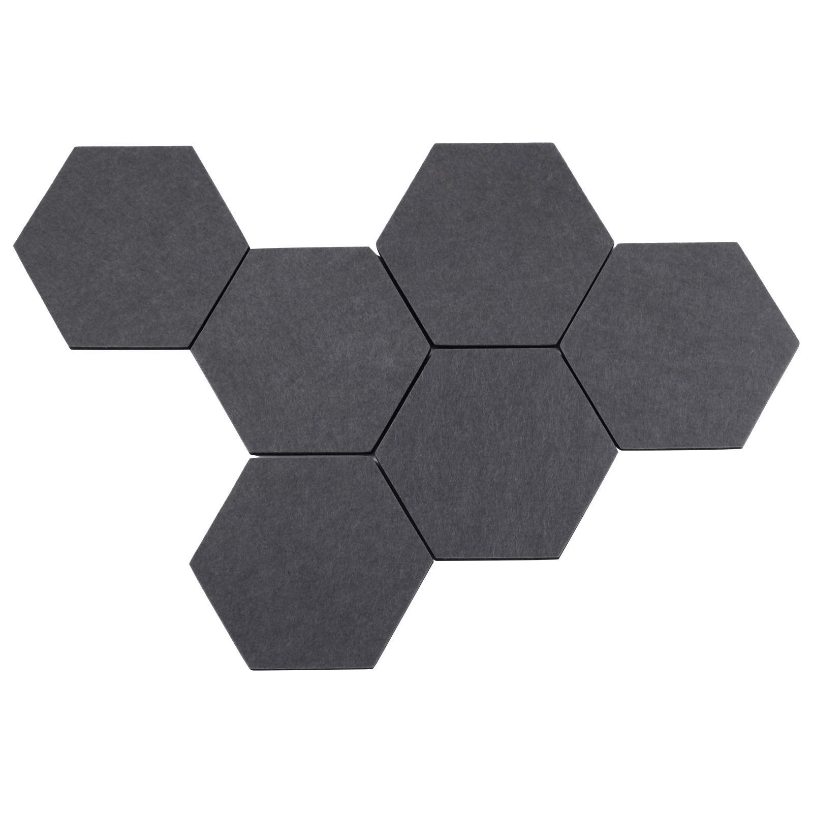 6 azulejos de fieltro hexagonales, tablero de anuncios autoadhesivo, para decoración de pared, tablero de notas para aula, oficina, hogar (gris) 6