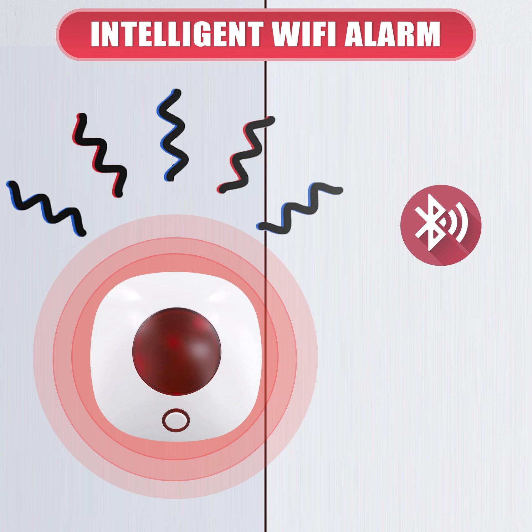 Sirena de Alarma con Luz de Sonido Inteligente WIFI 110dB TUYA Sirena de Protección de Seguridad de Seguridad de Alarma para el Hogar Enchufe Europeo