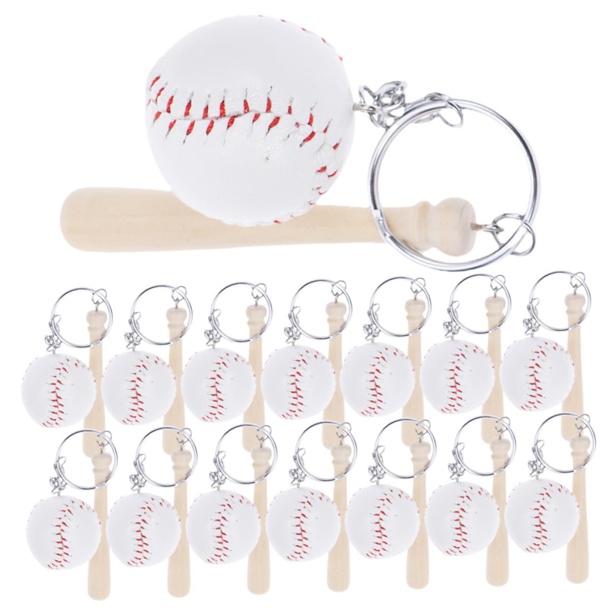 16 pezzi Portachiavi Baseball Grande Design e Palla Accessori Sportivi Colorati per Chiavi Borse e Regali Tema Baseball