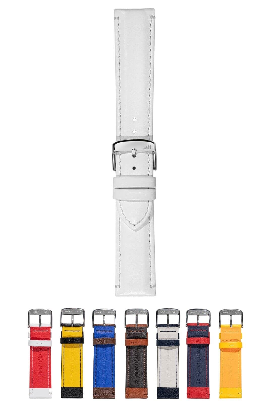Morellato LINEA SPORT Collection Rowing Unisex Genuine Calfskin Leather Strap A01X5274C91, White, 18mm, Strap