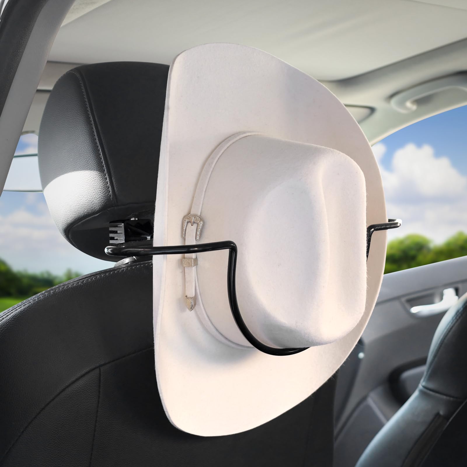 Cowboy Hat Holder Rack for Truck Car Western Truck Accessories Hard Hat Holder Storage Hanger for Truck Seat with Scratch-Proof Rubber Coating cowboy gifts for men