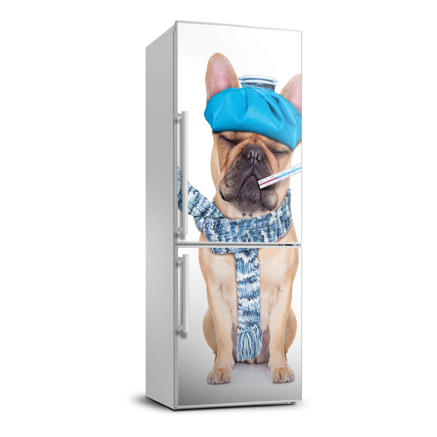 Pegatinas de nevera 60x180 cm vinilo autoadhesivo frigorífico perro enfermo decoración
