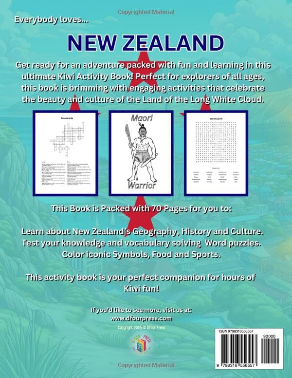 New Zealand Activity Book For Kids: Learn about New Zealand's History, Landmarks, Culture While Solving Word Puzzles, Mazes, Crosswords, and Coloring ... and Families (World Countries Activity Books) image 3