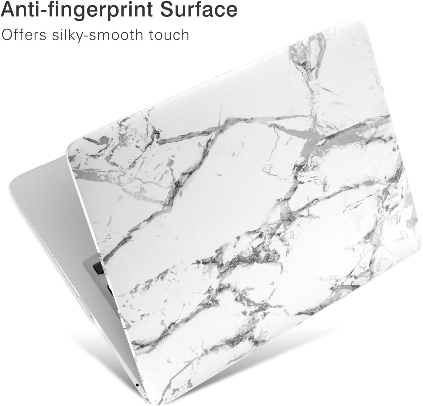 MoKo Air 13 Inch Case 2018 Model A1932, Slim PC Hard Shell Protective Cover Snap on Matte Frosted Case Compatible with New Air 13 2018 with Retina Display - White Marble