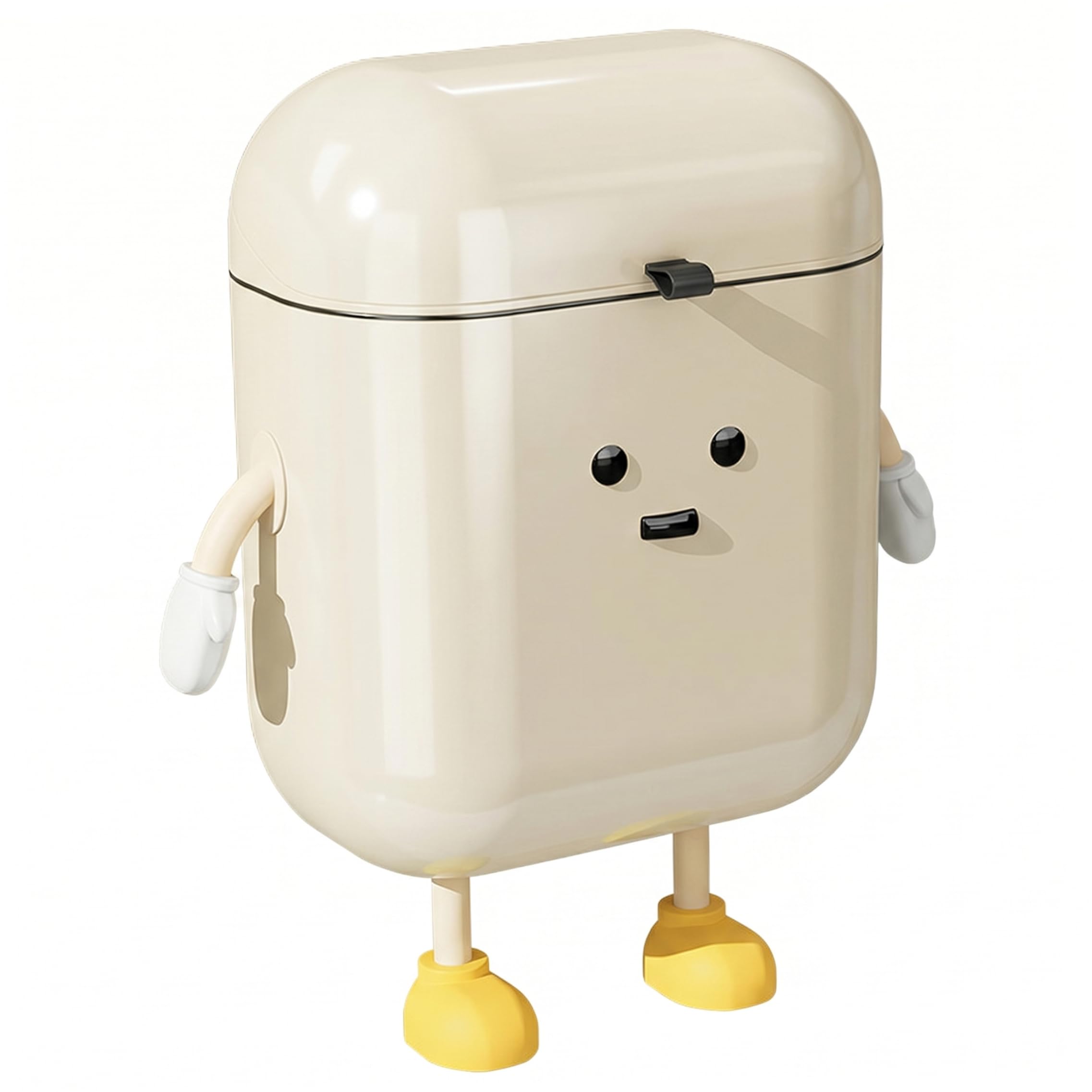 Pattumiera da appendere - Simpatico cestino da cucina in plastica da 12 litri, montato a parete sotto il lavandino con coperchio, bianco