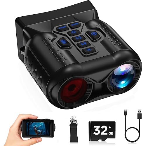 Night Vision Goggles,4K Night Vision Binoculars for Adults,Thermal Binoculars with 10X Zoom,9-Level Infrared,1000FT Infrared Range,32GB TF Card,Photo&Video Recording,Compact Design,Ideal Gifts for Men