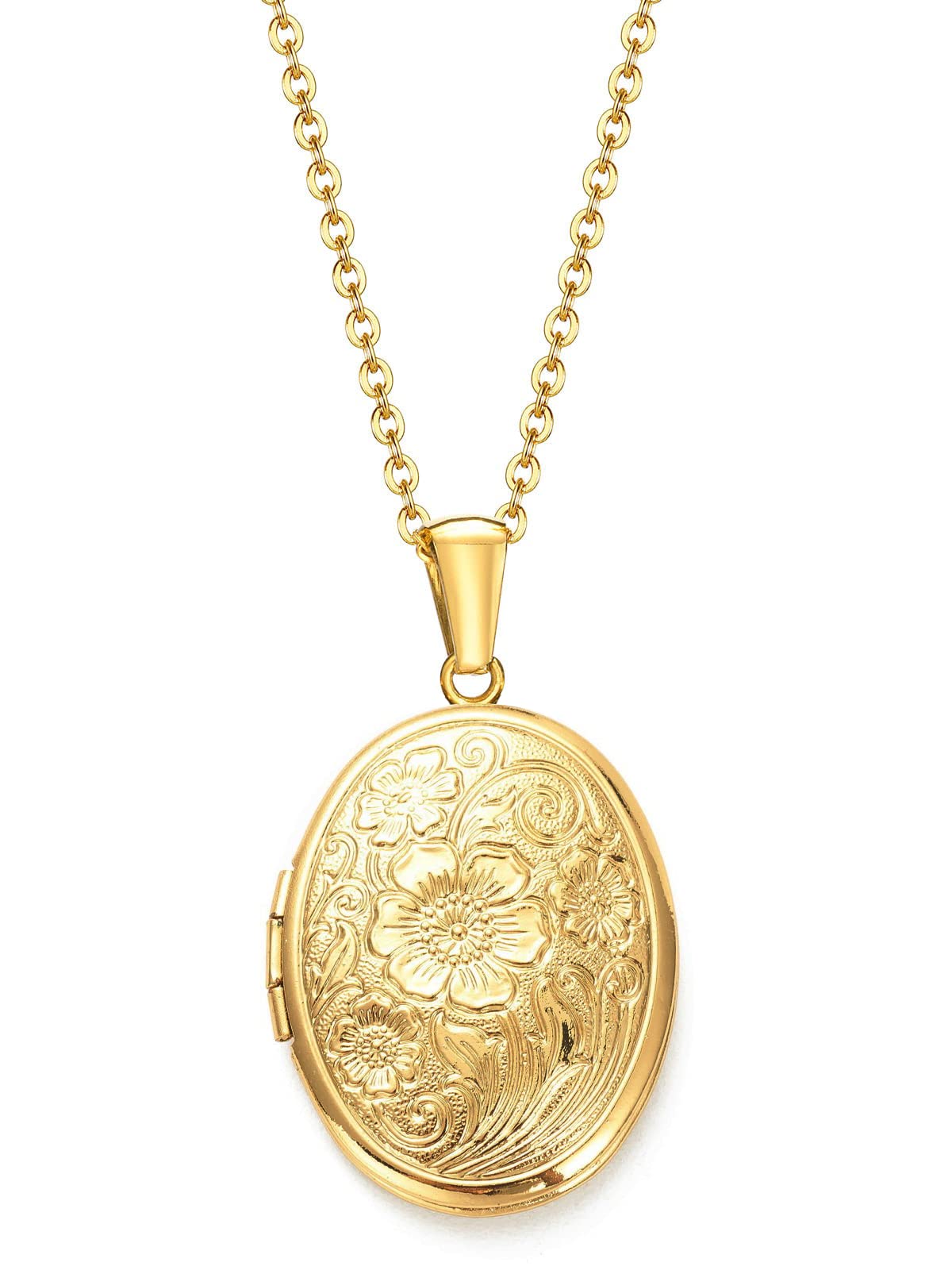 Via Mazzini 18K Real Gold Plated Oval Photo Memory Locket Pendant Necklace With Chain Valentine Gift For Women And Girls (NK0986) 1 Piece Only (B0B7BD8WVV) Amazon Price History, Amazon Price Tracker