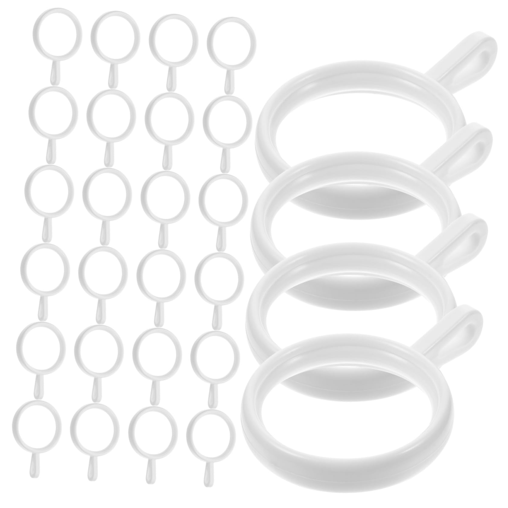 Alipis Gardinenringe mit Öse 190 Stück aus Pp, Verdicktes Design, Weiß