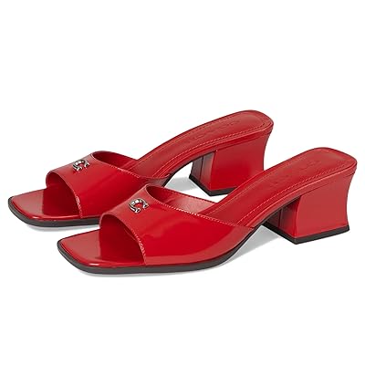 COACH Sculpted C Leather Block Heel Sandals Women