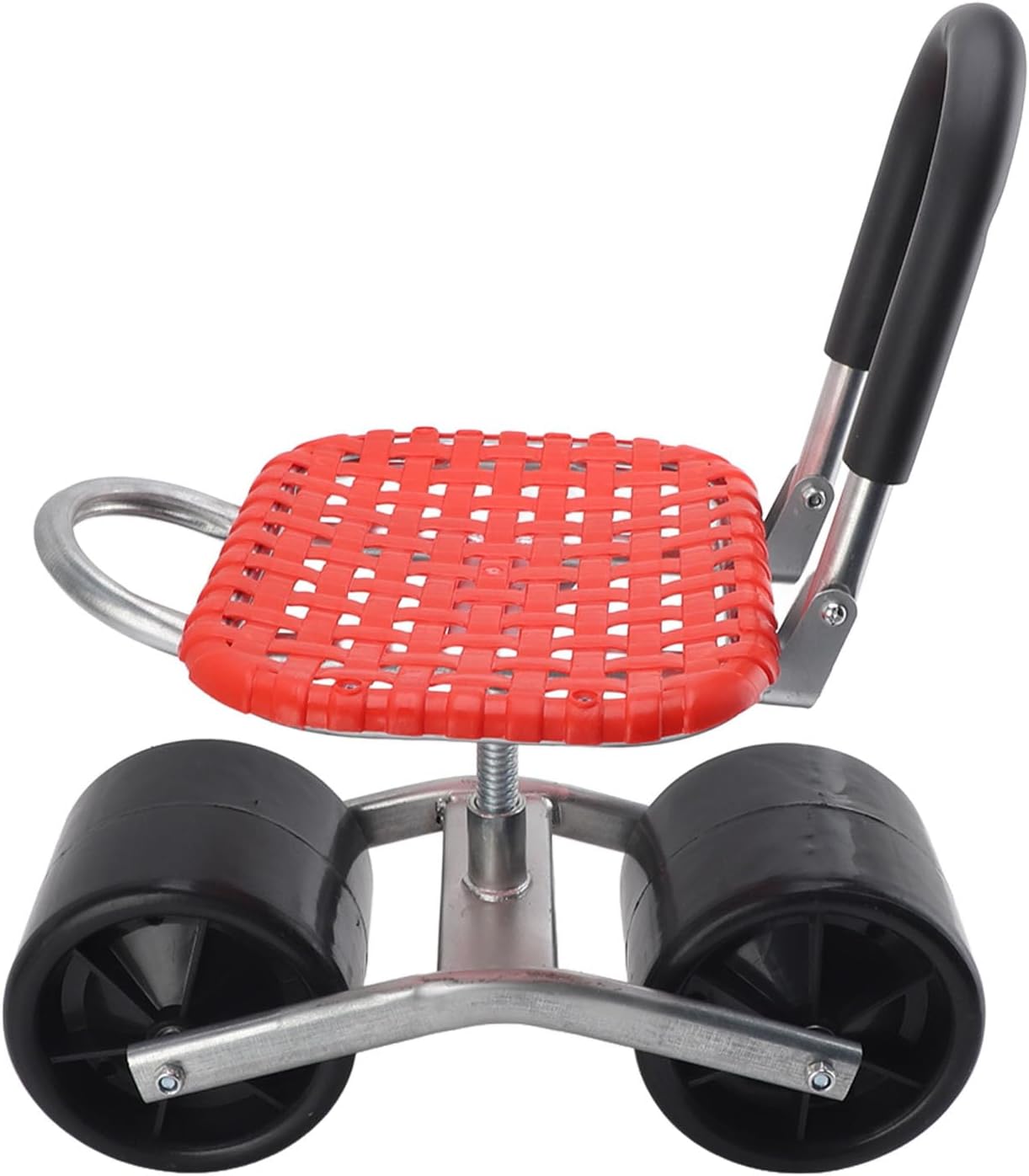 Garden Seat with Wheels, Movable Multifunctional Labor Saving Patio Heavy Duty Scooter, Iron Comfortable Adjustable Gardening Stool for Lawn Yard Outdoor Planting