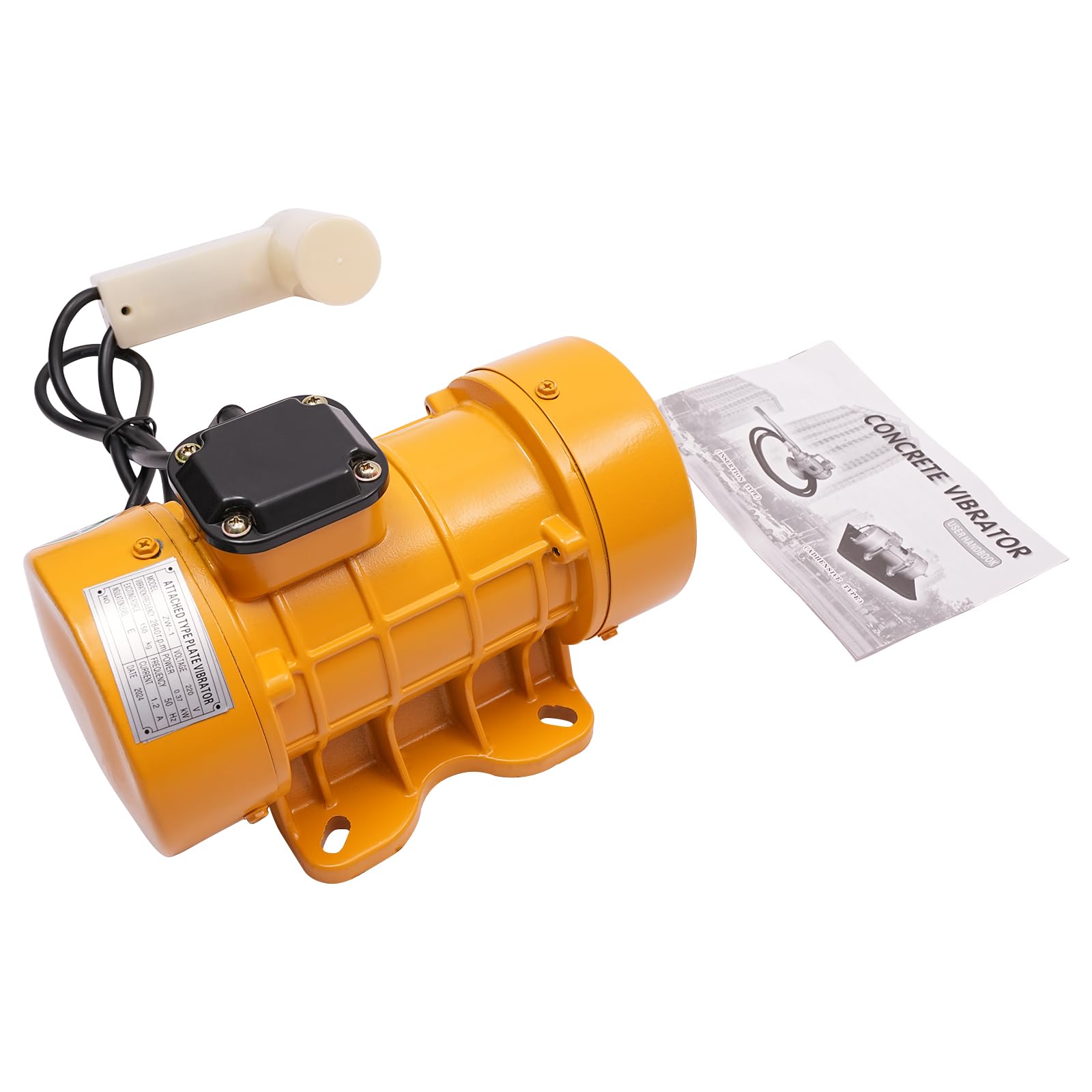 Vibrationsmotor 220V 370W, Industrieller Betonrüttler mit 150kg Erregungskraft & 2840 U/min, Einstellbarer Rüttelsieb Elektrisch für Baustelle, Silos und Siebe, IP44 Wasserdicht (370, Watt)
