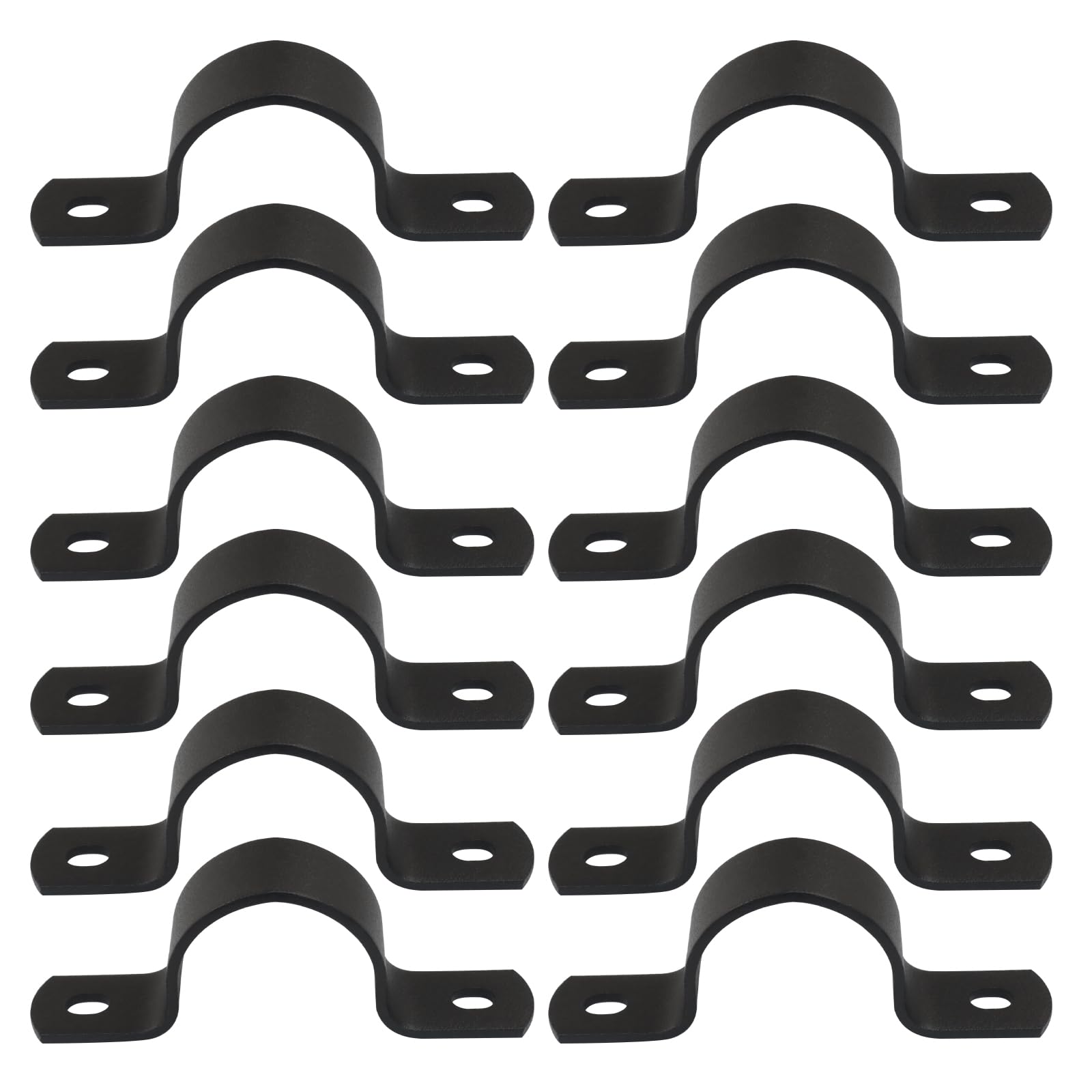 Zorfeter 1.25"/32mm Pipe Strap, Black U-Clamps, 12 Pack
