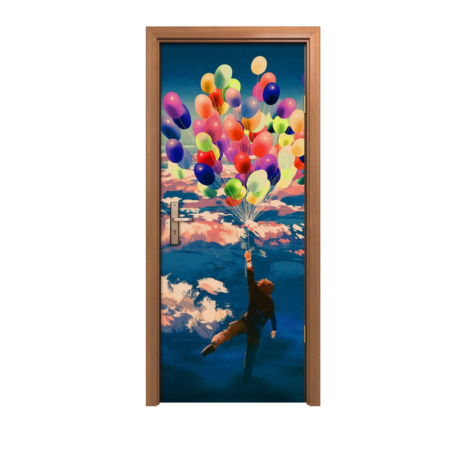Autocollant de porte murale découpable 90x200cm pour agrandir une petite pièce sombre