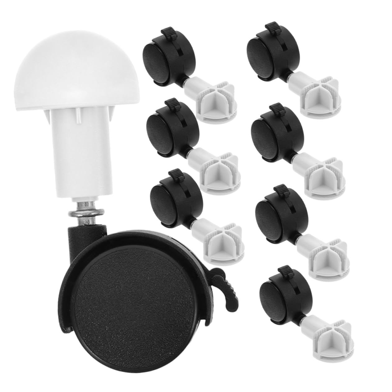 VICASKY Lot de 8 roulettes Pivotantes Silencieuses pour Cage à Animaux, Rotation 360 Degrés, Matériau Abs et Fer, Couleur Noir, Adaptées pour Meubles et Cages à Chiens
