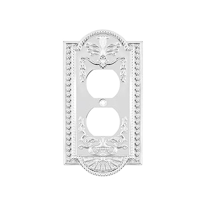 Nostalgic Warehouse 719860 Meadows Switch Plate with Outlet, Bright Chrome